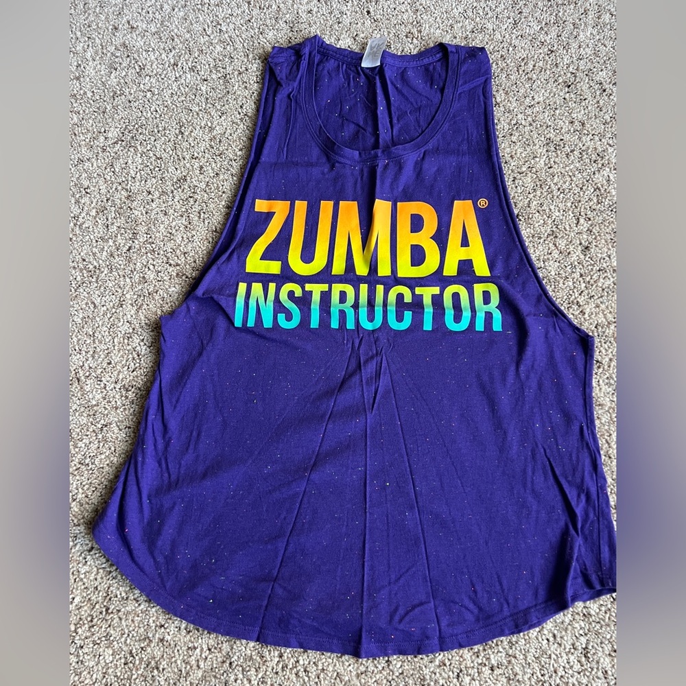 Zumba Instructor Tank Top - Purple with Rainbow Logo